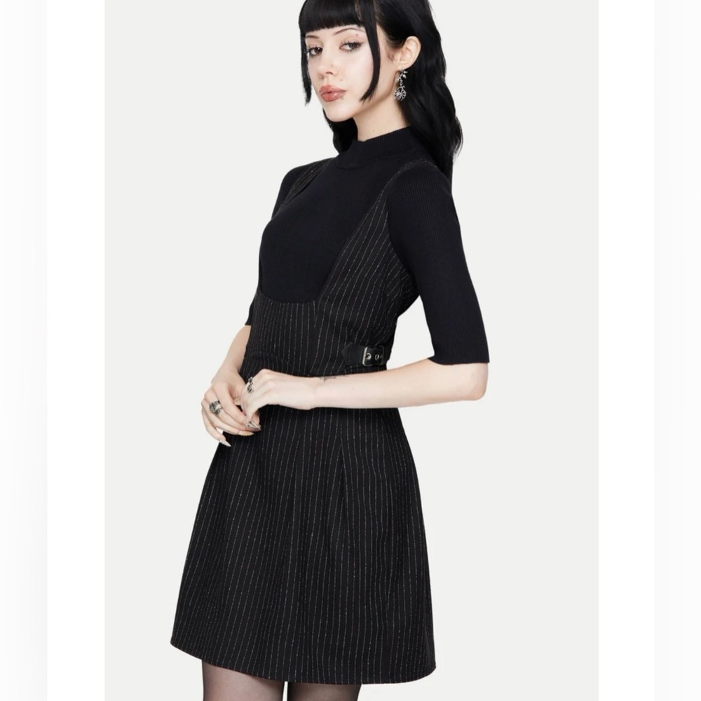 NWT Disturbia Katya Striped Mini Pinafore Dress size 16